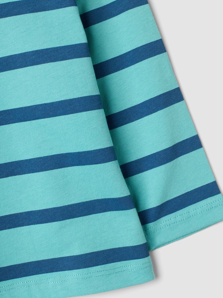 Oversized multicolour striped T-shirt in pure organic cotton for boys_3