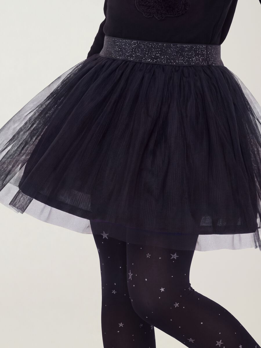 Black skirt with elasticated mesh waistband_2