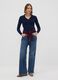 Blue viscose-blend polo-collar jumper, regular fit_1