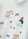 White pure cotton T-shirt with cute animal print_2