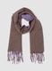 Brown fringed stretch-wool scarf_0