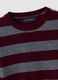 Maglia rossa in pura lana a righe con girocollo_1