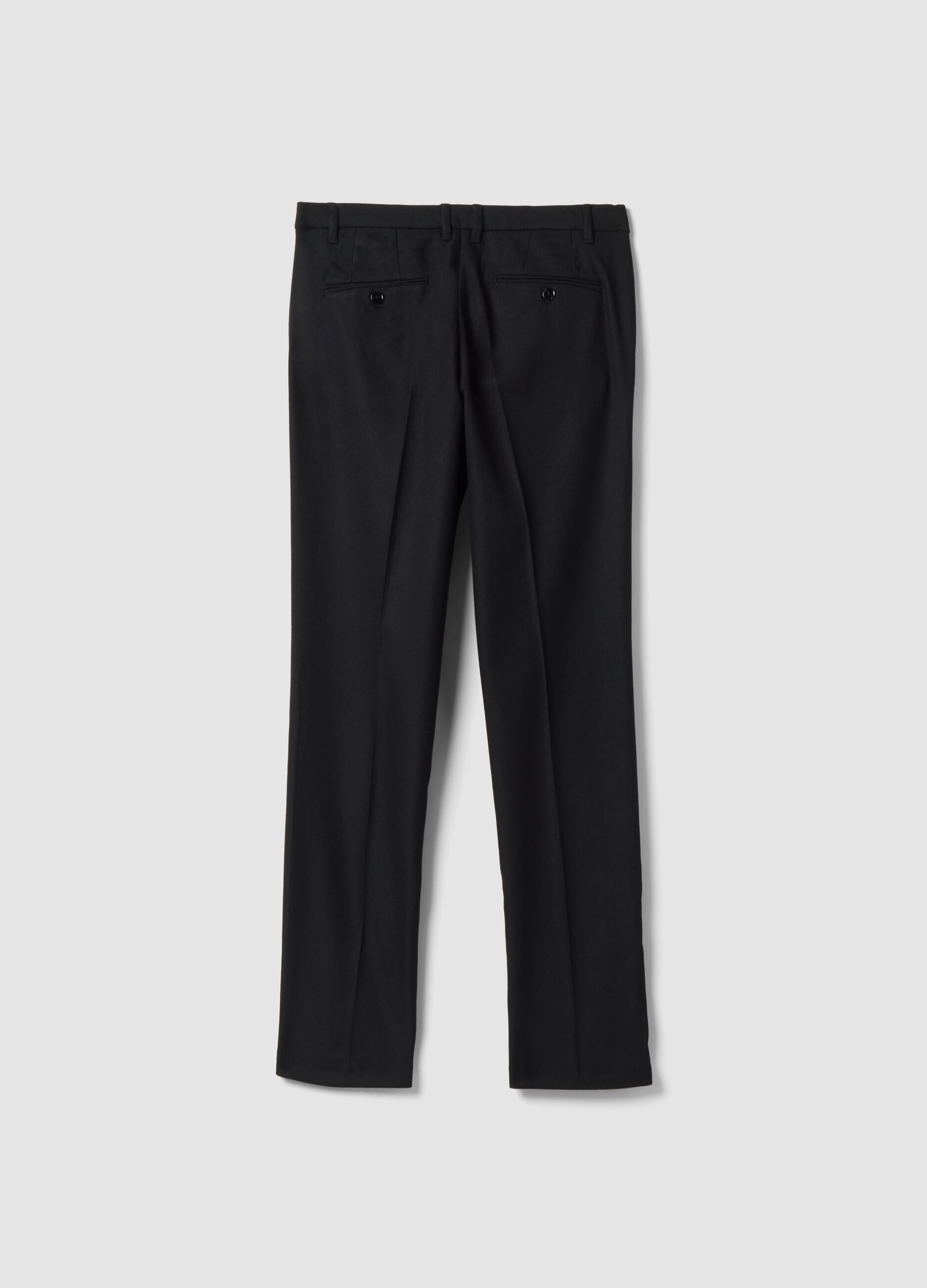 Black slim-fit stretch viscose chino trousers