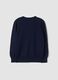 Maglione blu in pura lana con girocollo jacquard_2