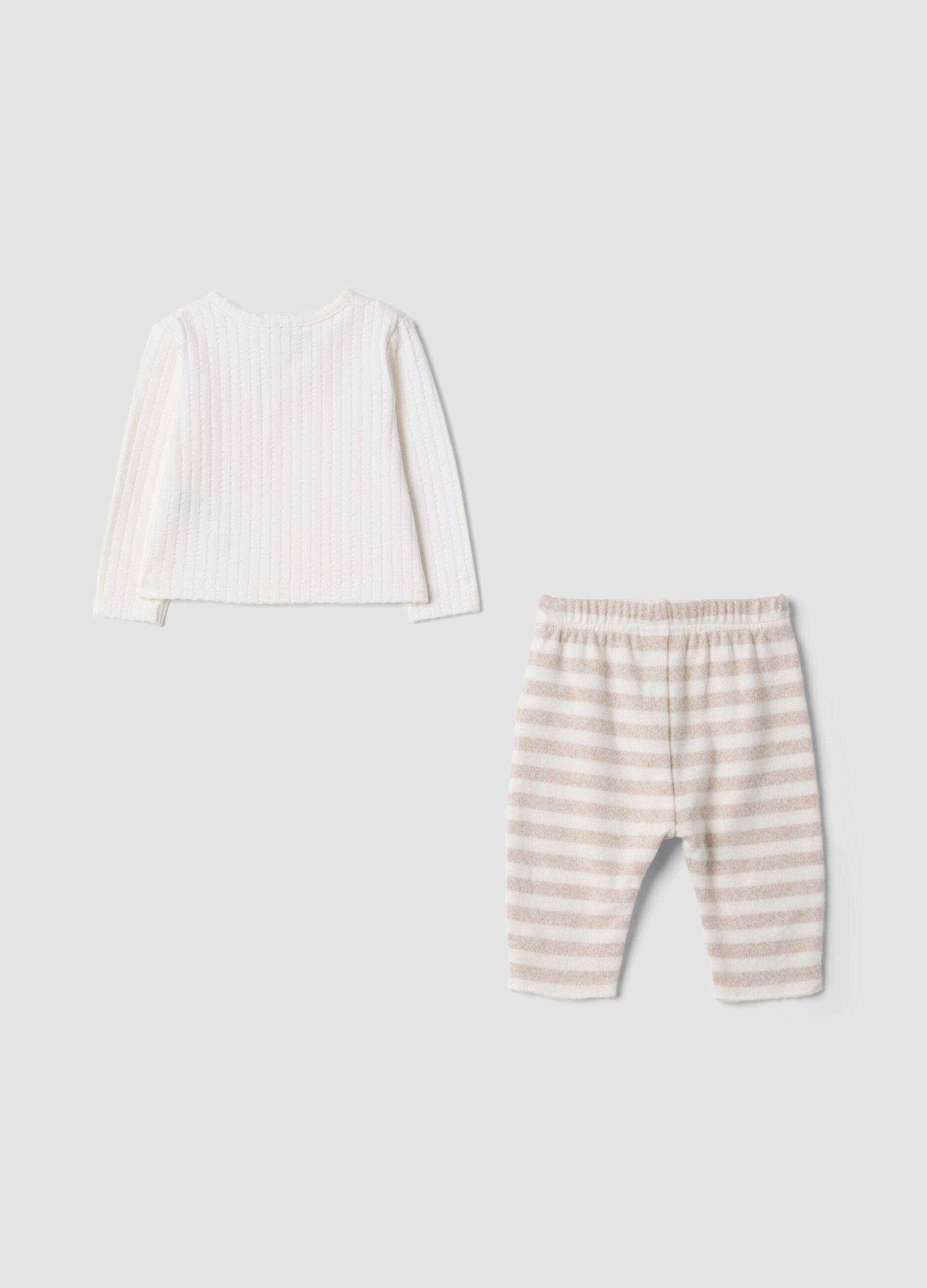 White ribbed organic cotton set