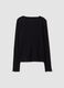 T-shirt nera in puro cotone a maniche lunghe girocollo regular fit_4