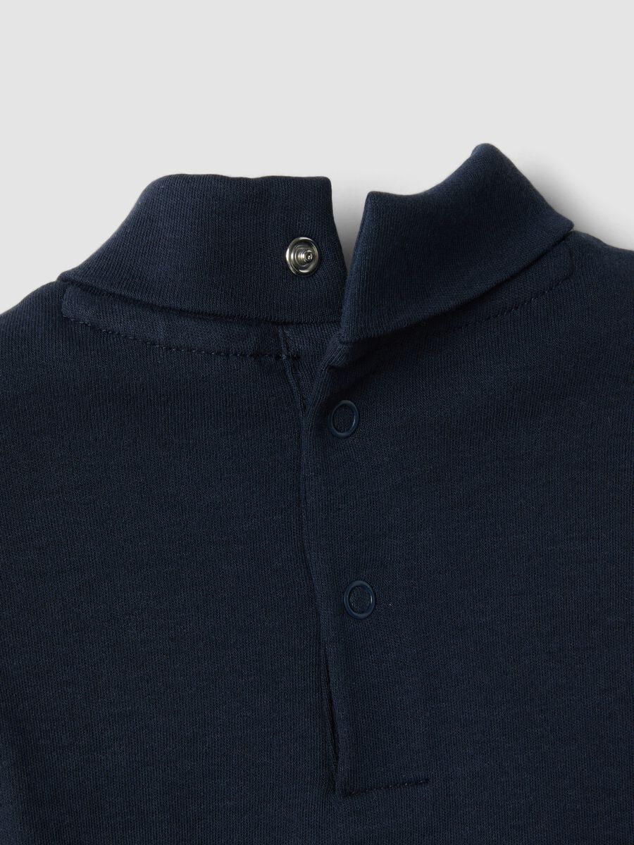 Blue organic cotton polo-neck jumper_2