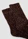 Brown boucl&eacute;-effect stretch-fabric socks_1