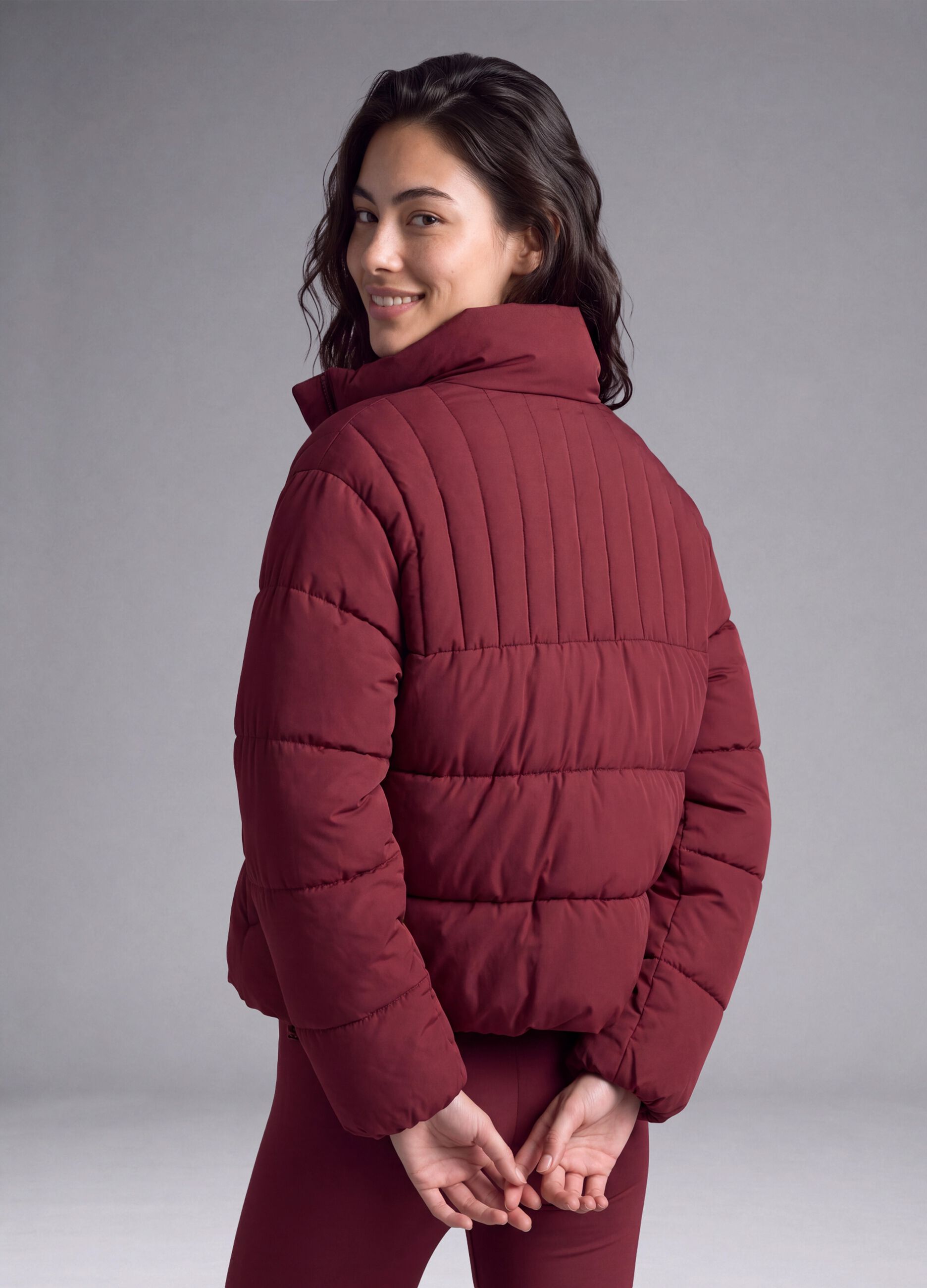 Red padded jacket with zip and high neck ALTAVIA STUDIO