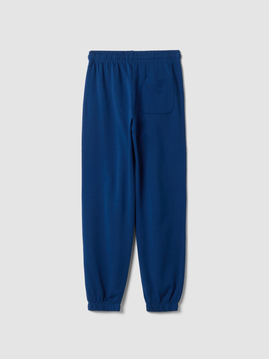 Blue pure cotton jogger trousers_1