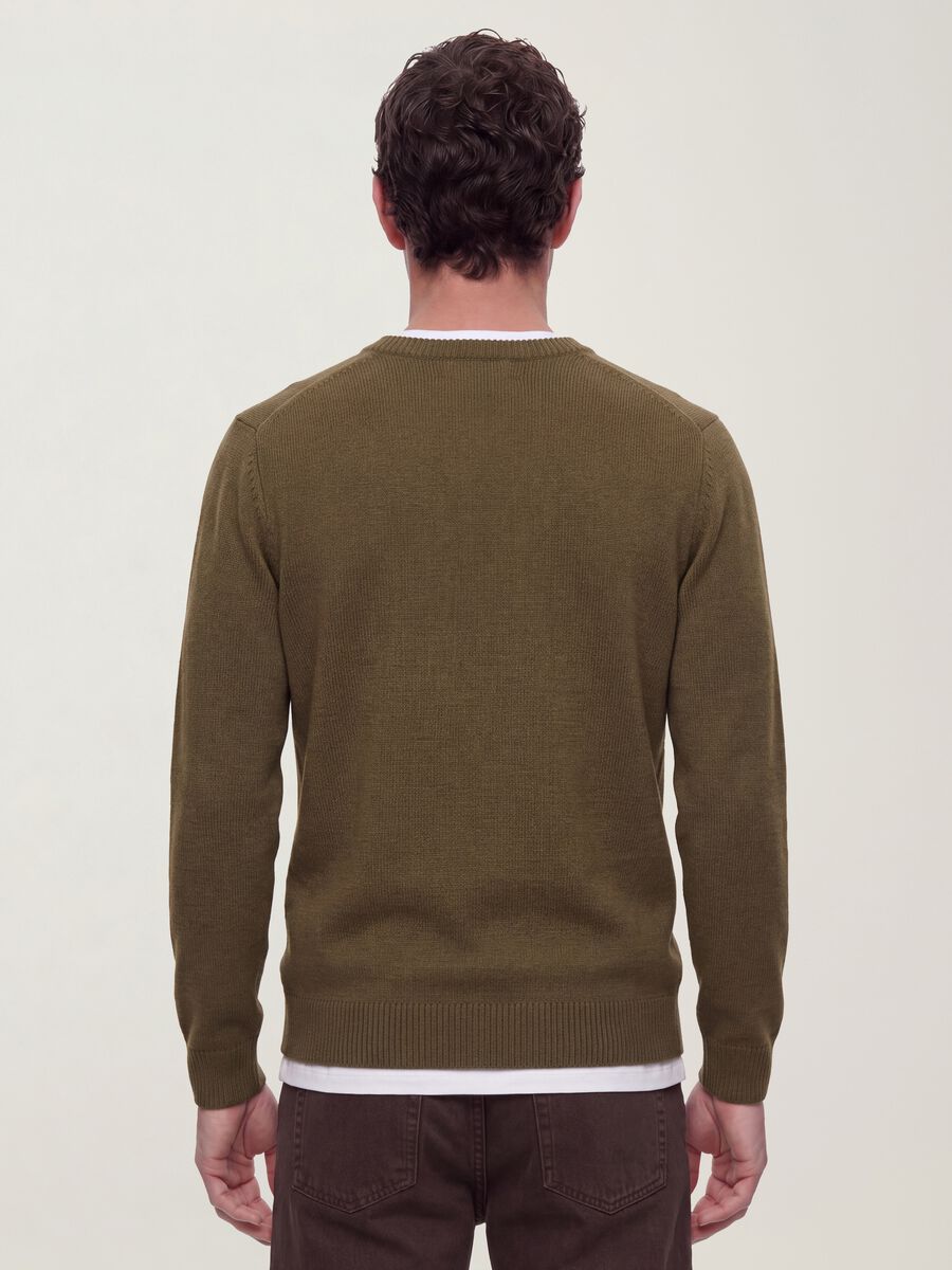 Maglia verde girocollo in jersey knit regular fit_3