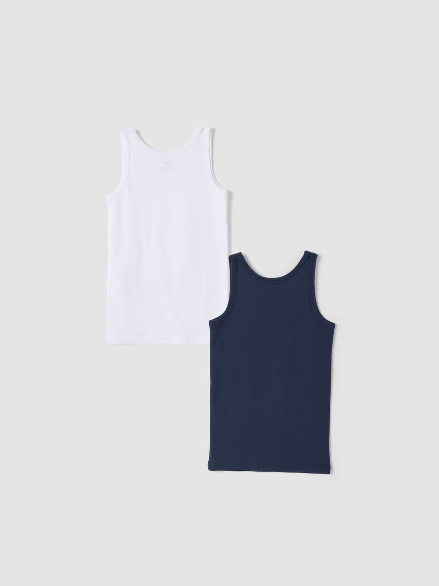 2-pack white and blue organic cotton crew-neck vests_1