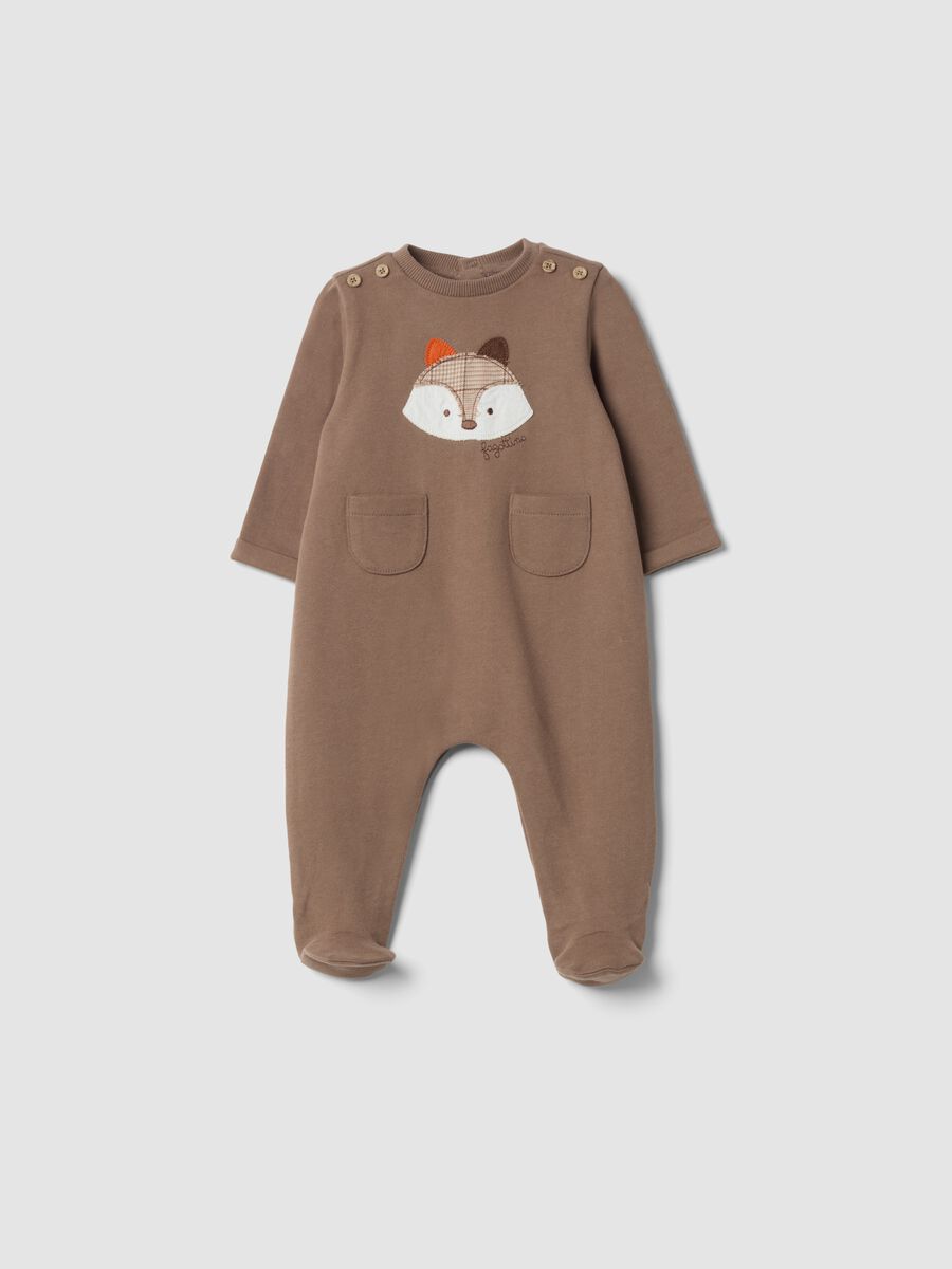 Light brown romper in pure organic cotton_0