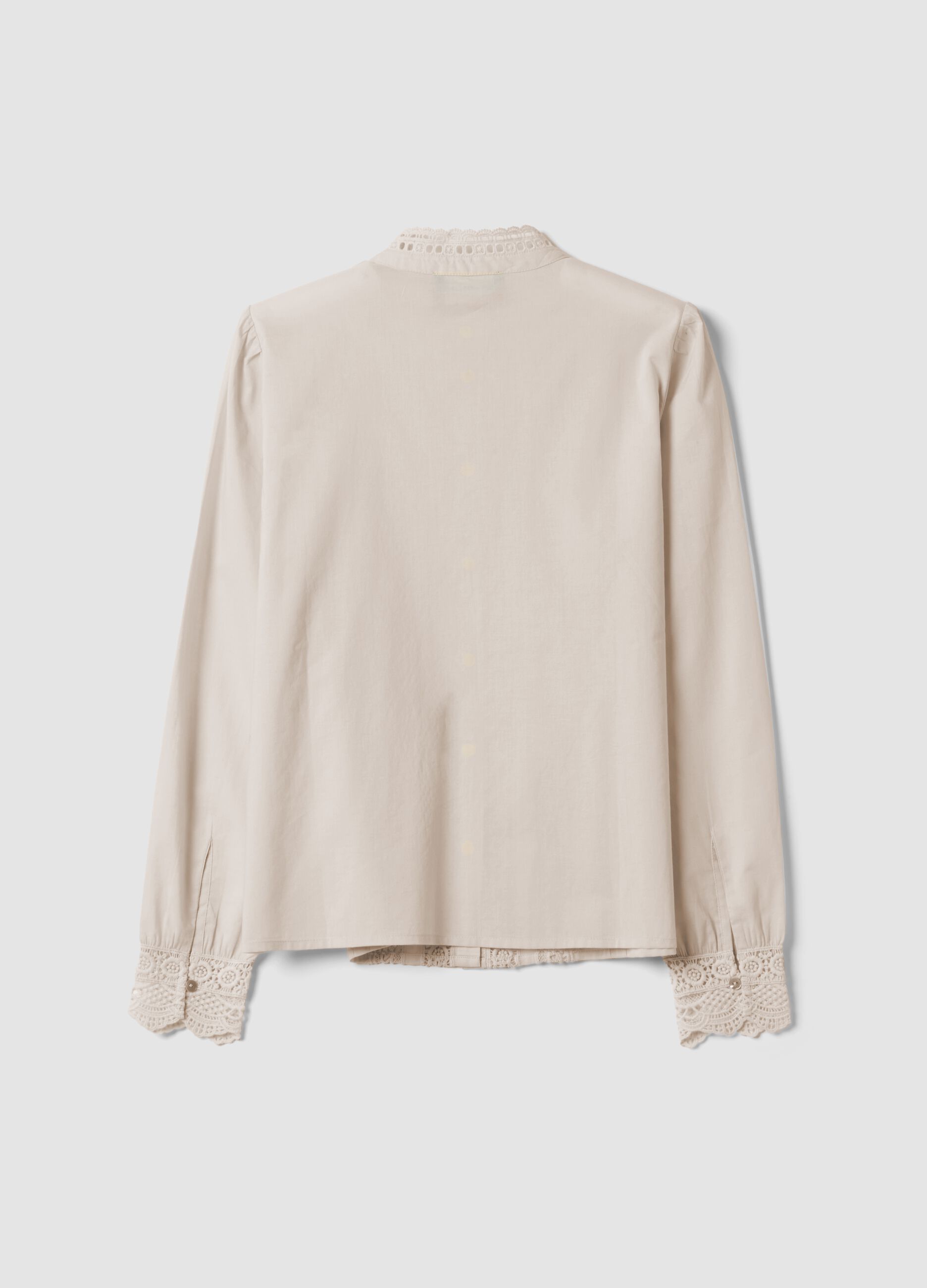 White pure cotton shirt with lace