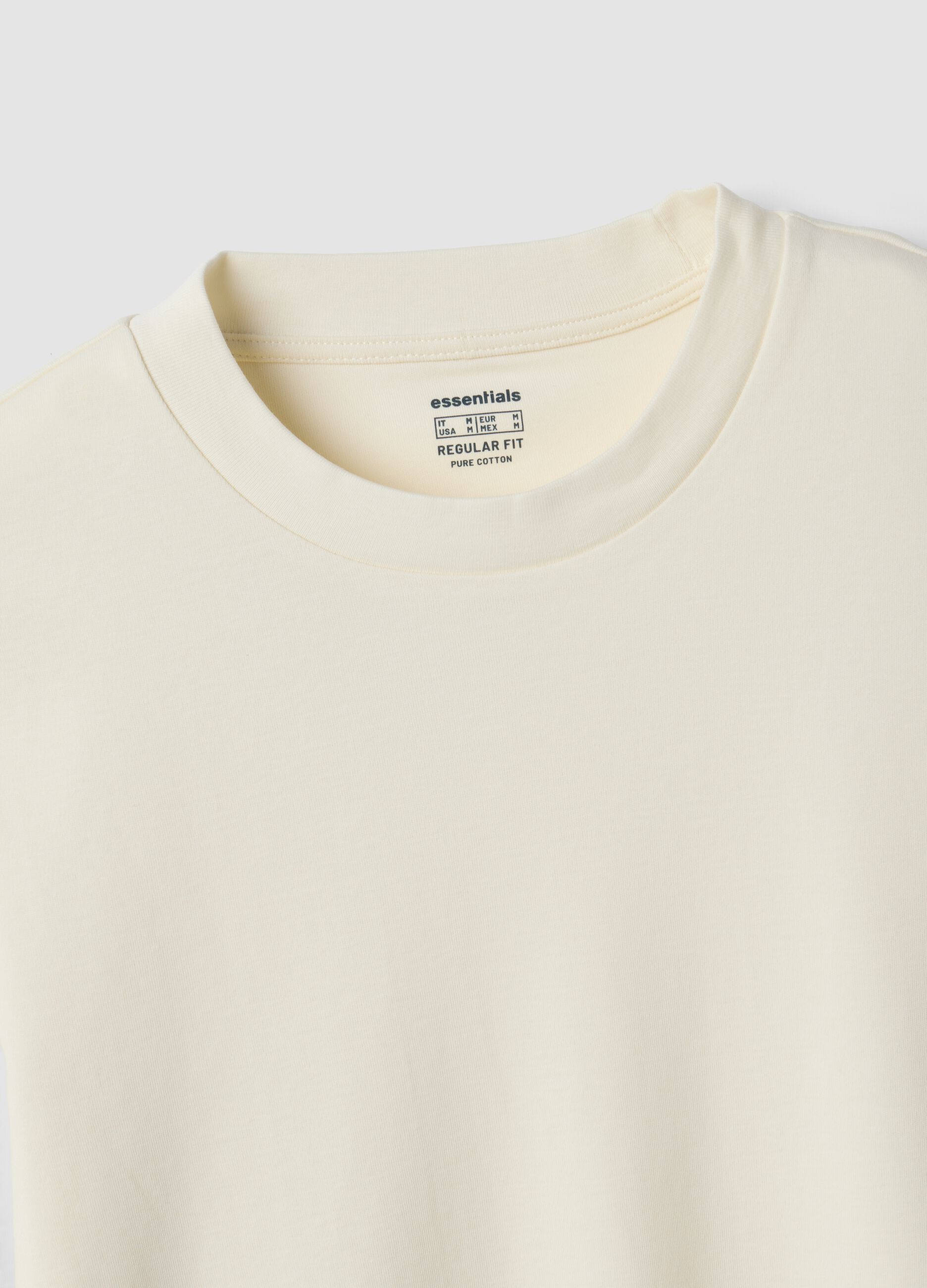 T-shirt bianca in puro cotone girocollo regular fit
