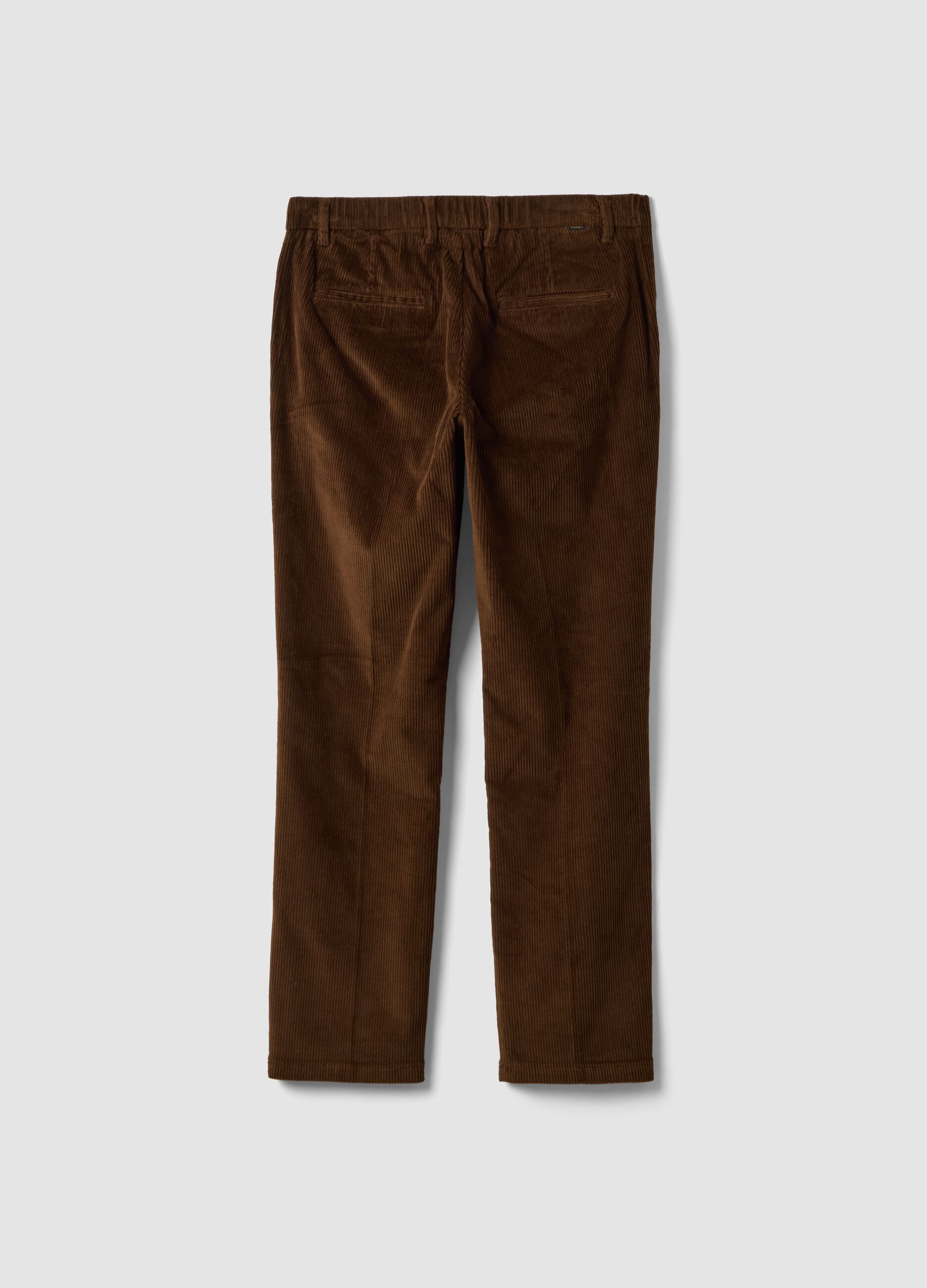 Brown regular-fit stretch cotton corduroy chino trousers