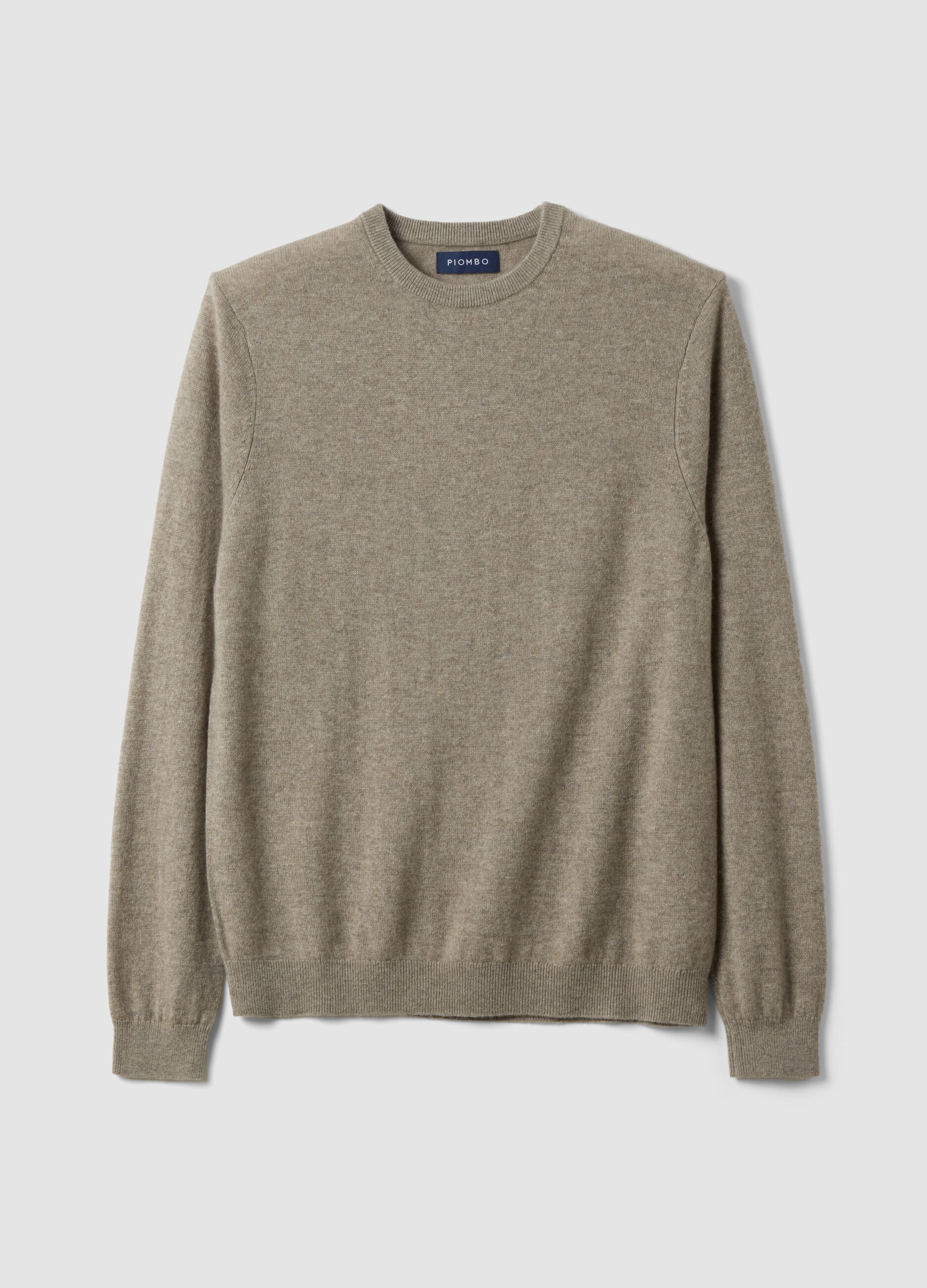 Beige pure cashmere jumper, regular fit