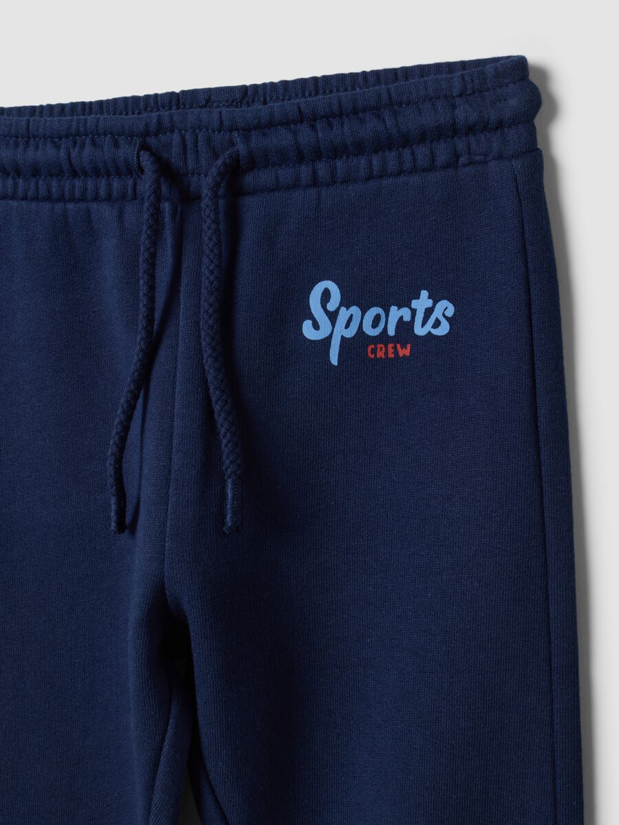 Blue pure cotton jogger set with sporty print_2