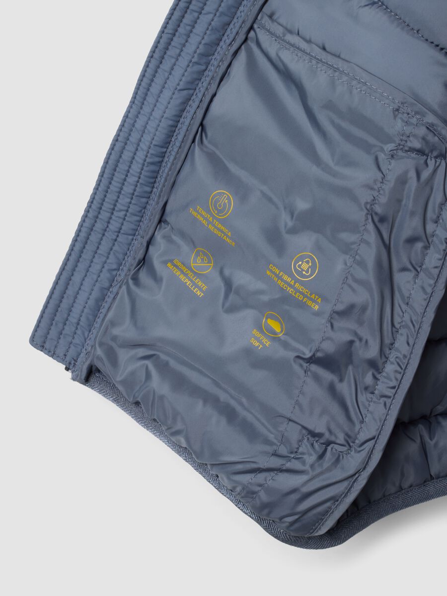 Grey ultralight padded hooded zip jacket for boys_3
