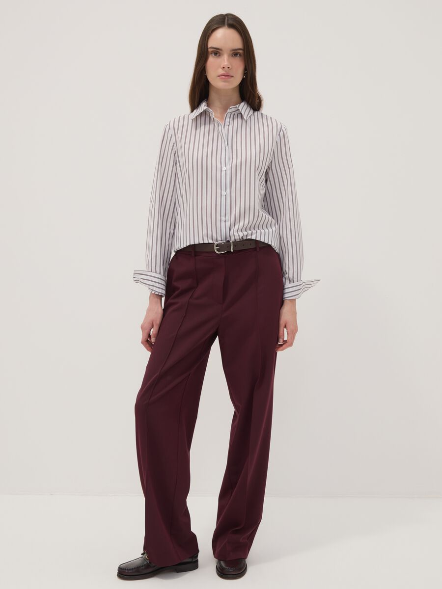 White striped long-sleeve slim-fit shirt_2