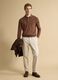 Brown long-sleeve regular-fit cotton and cashmere-blend polo shirt_1