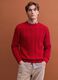 Maglia rossa girocollo in misto lana con lavorazione jacquard_2