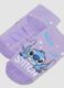 2-pack purple non-slip organic stretch cotton socks with Stitch_2