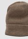 Beige ribbed pure cashmere beanie_2