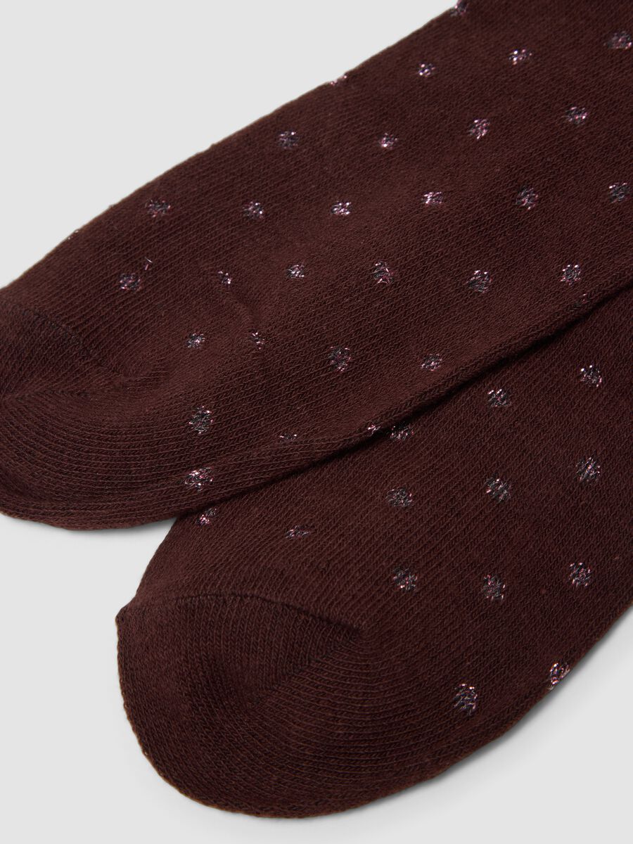 Three-pack of dark purple, light pink and dark brown organic stretch cotton socks_2