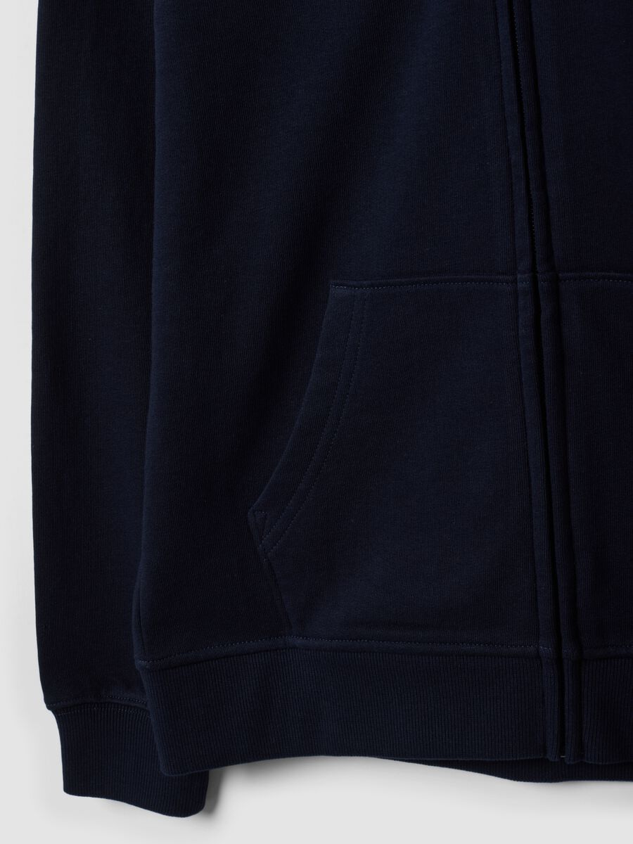 Blue hooded sweatshirt in pure organic cotton, regular fit for boys_2