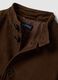 Brown padded genuine leather shacket with high collar, regular fit_1