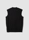 Black viscose-blend waistcoat with deep V-neck, regular fit_5