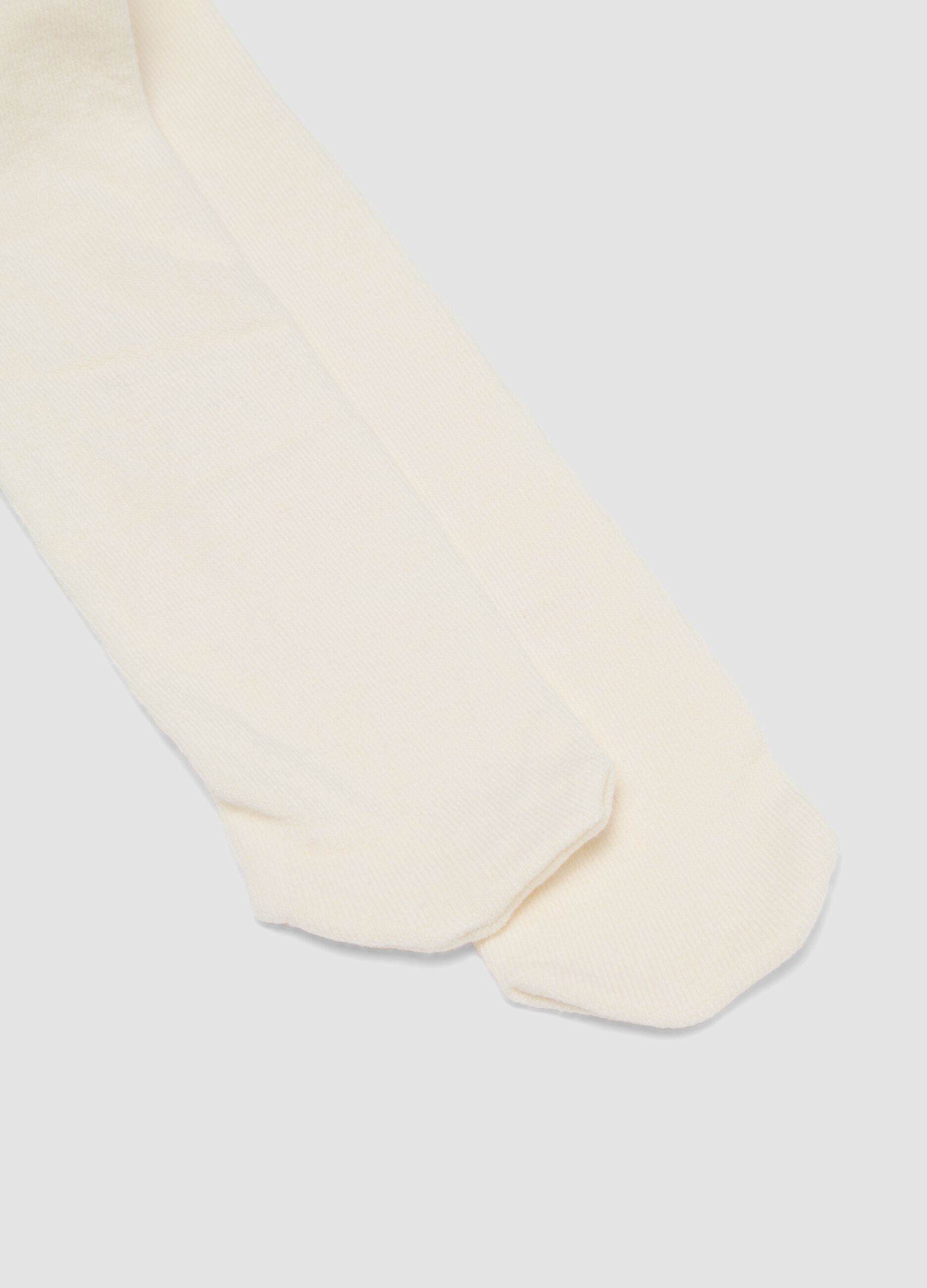 Collant bianco in cotone organico elasticizzato