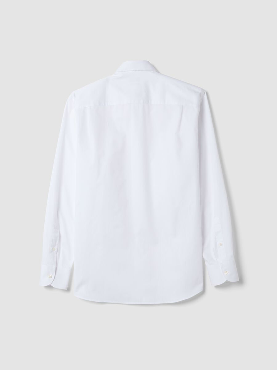 White pure cotton shirt with classic collar_6