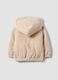 Beige padded hooded jacket with zip_1