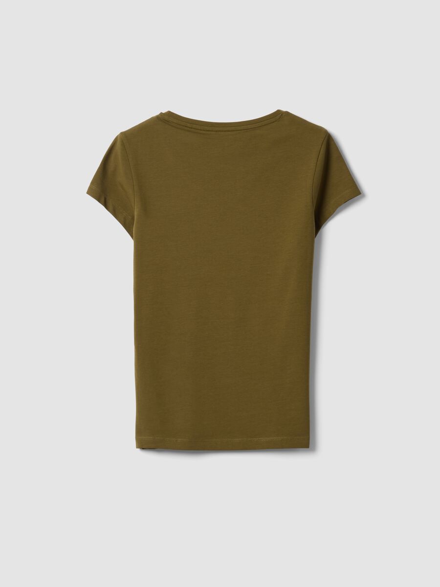 Green stretch cotton crew-neck T-shirt, regular fit_5