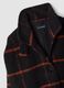 Cappotto nero e arancione scuro in misto lana a quadri regular fit_2