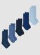 Pack of 5 long blue socks in stretch organic cotton_0