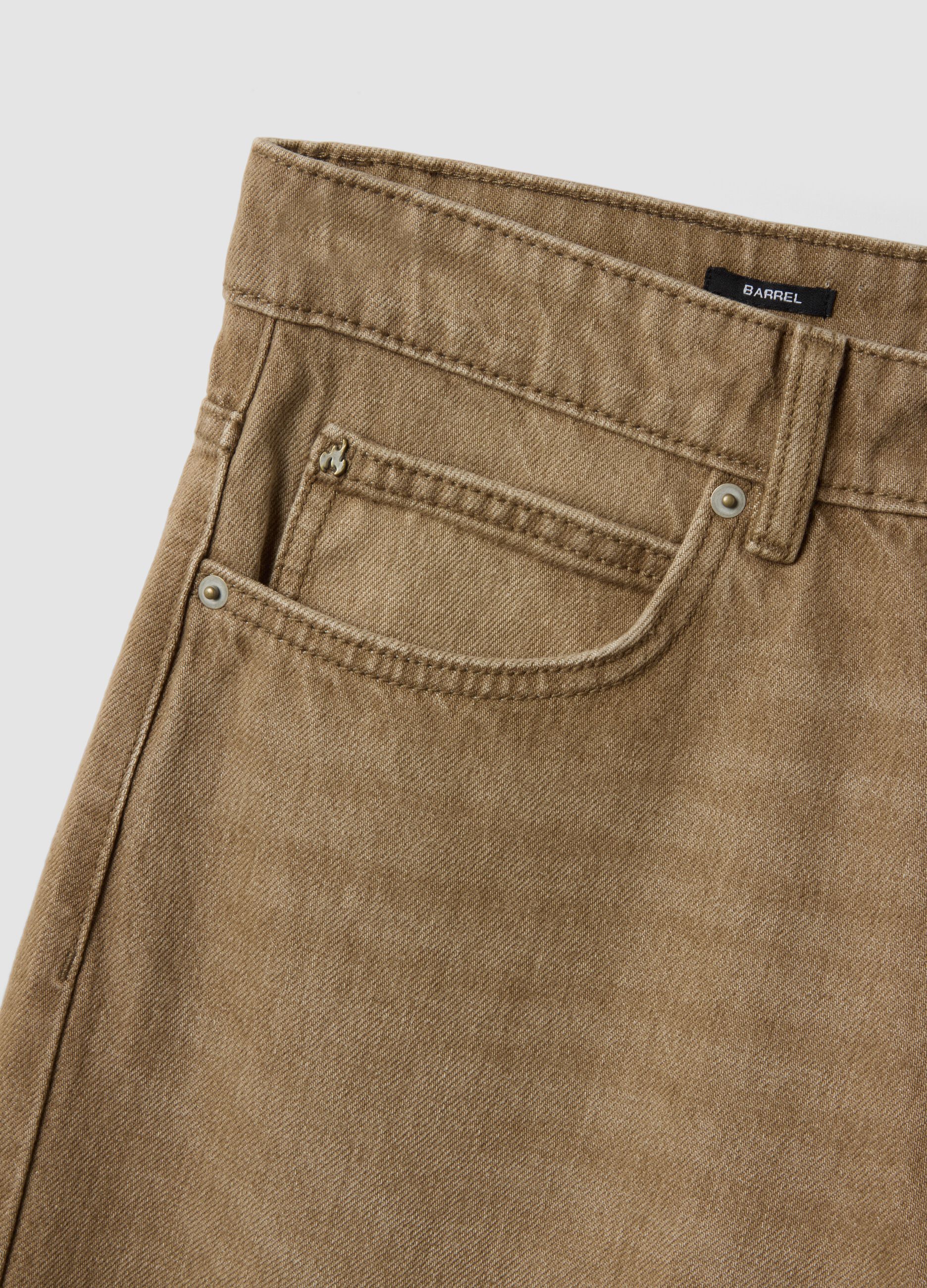 Jeans marroni in puro cotone barrel fit