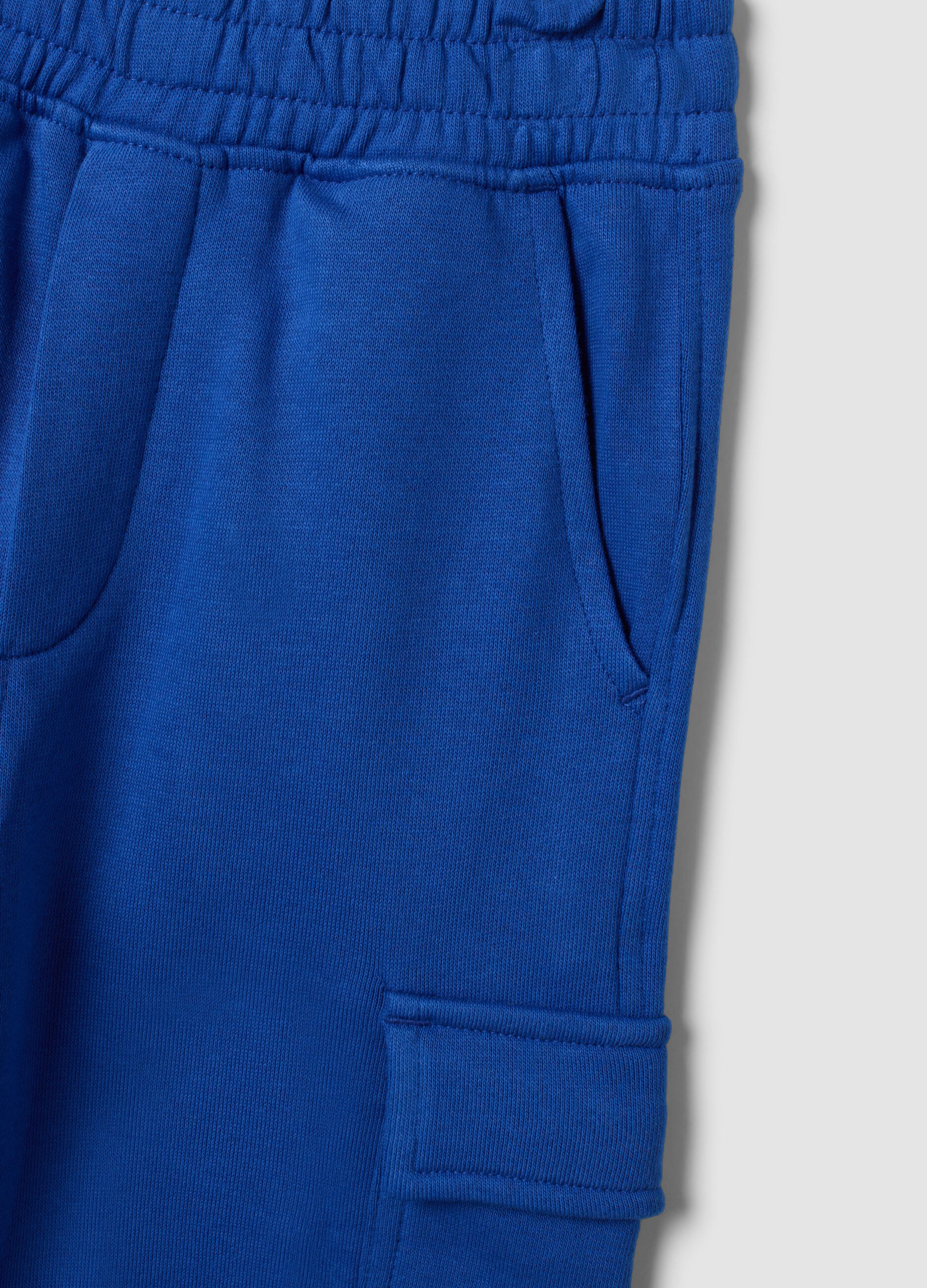 Blue pure cotton jogging set with oversized crew neck fit