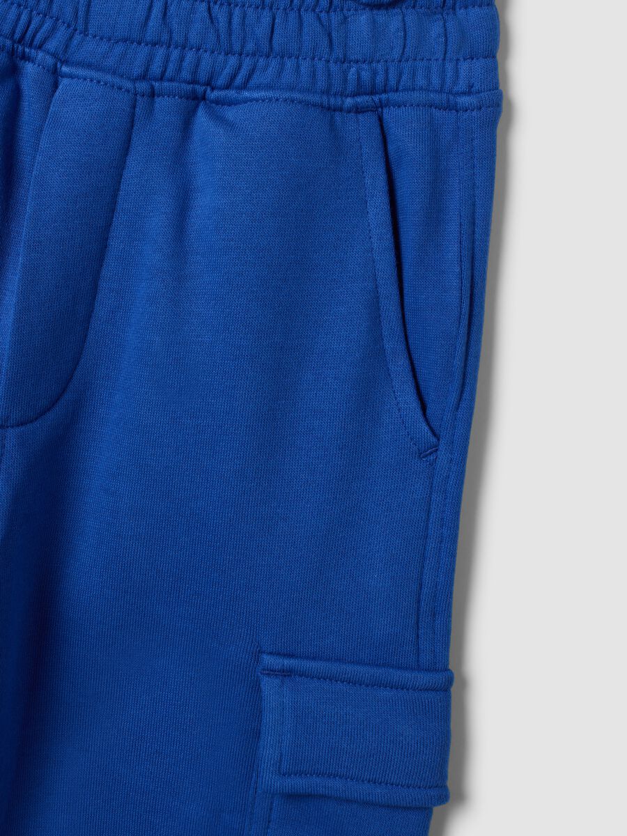Blue pure cotton jogging set with oversized crew neck fit_3
