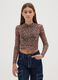 Girls' brown stretch fabric sweatshirt regular fit_0