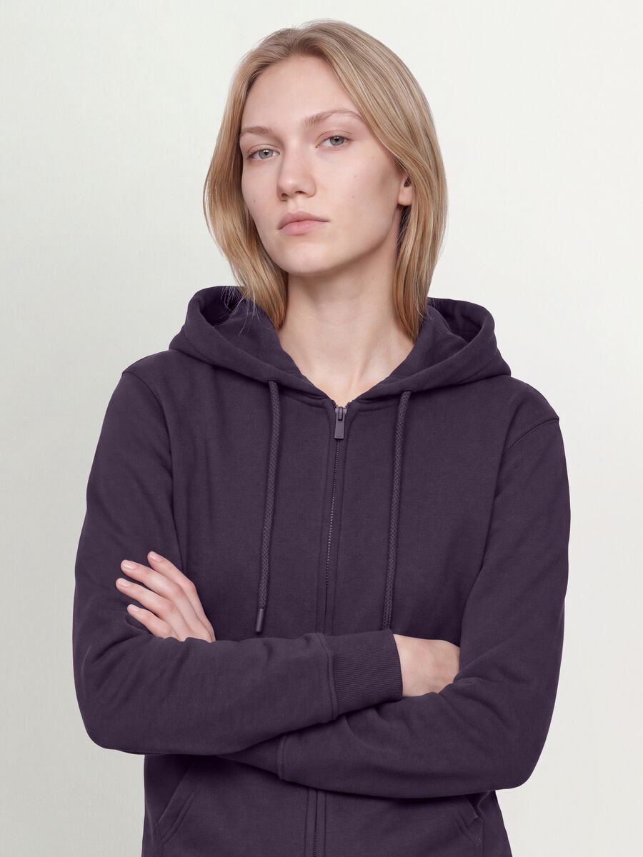 Purple cotton-blend hoodie, regular fit_1