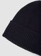 Blue knitted beanie with turn-up_1