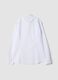 White lyocell-blend shirt with French collar, easy iron_2