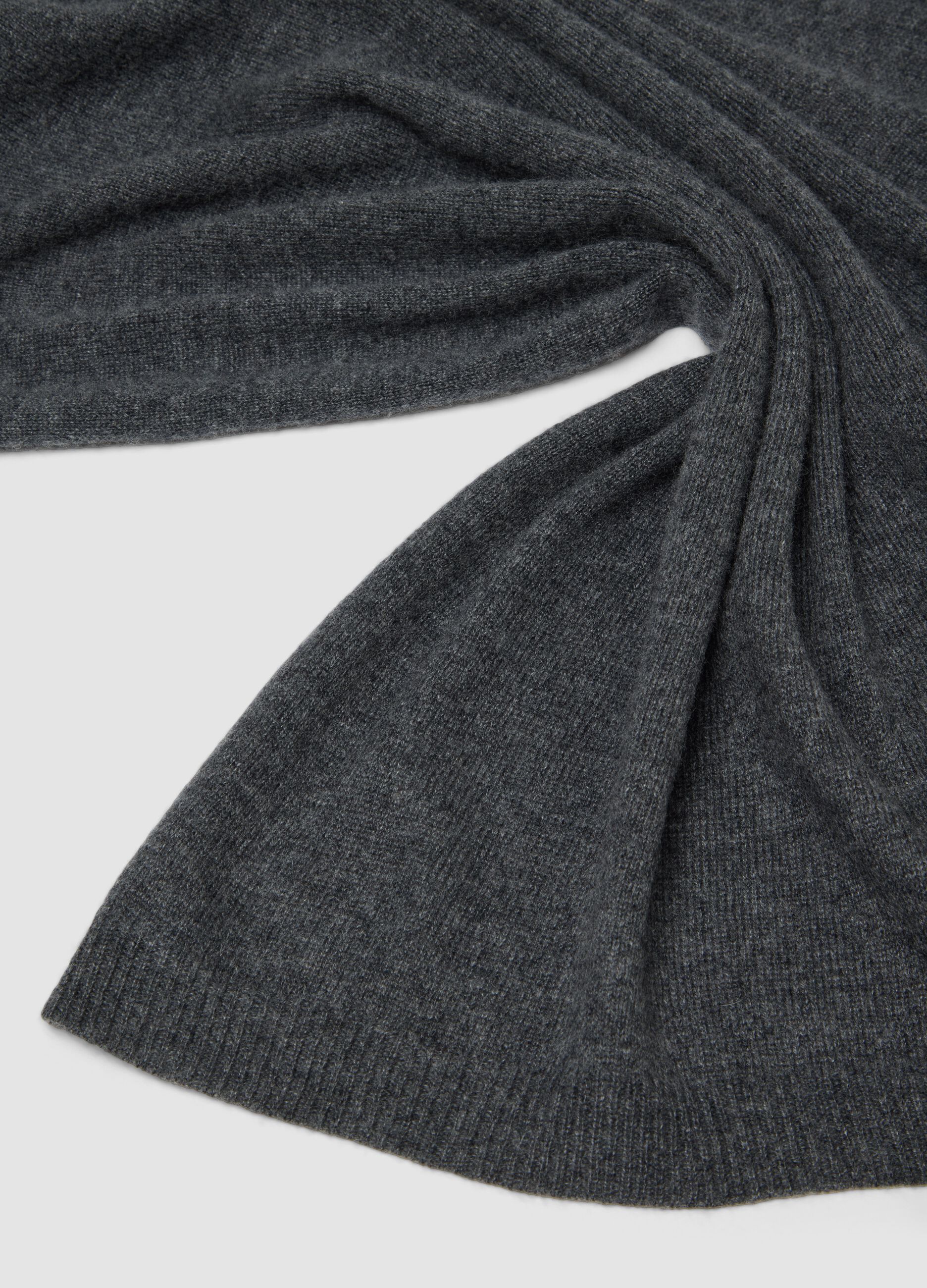 Grey pure cashmere scarf