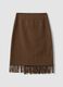 Brown and black wool-viscose blend skirt_6
