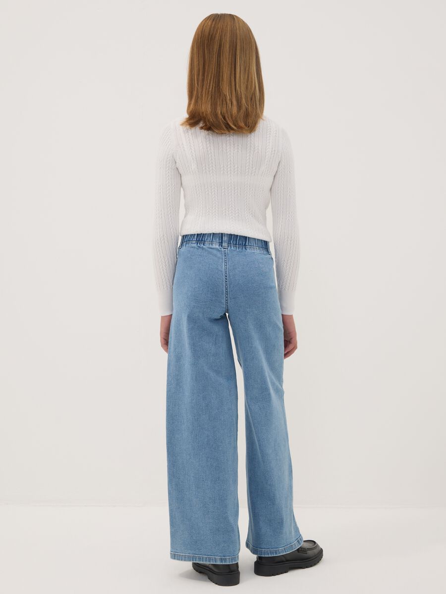 ليغينغز جينز للبنات من القطن وفيسكوز مطاطي بقصّة واسعة جداً (Super Wide Leg)_1