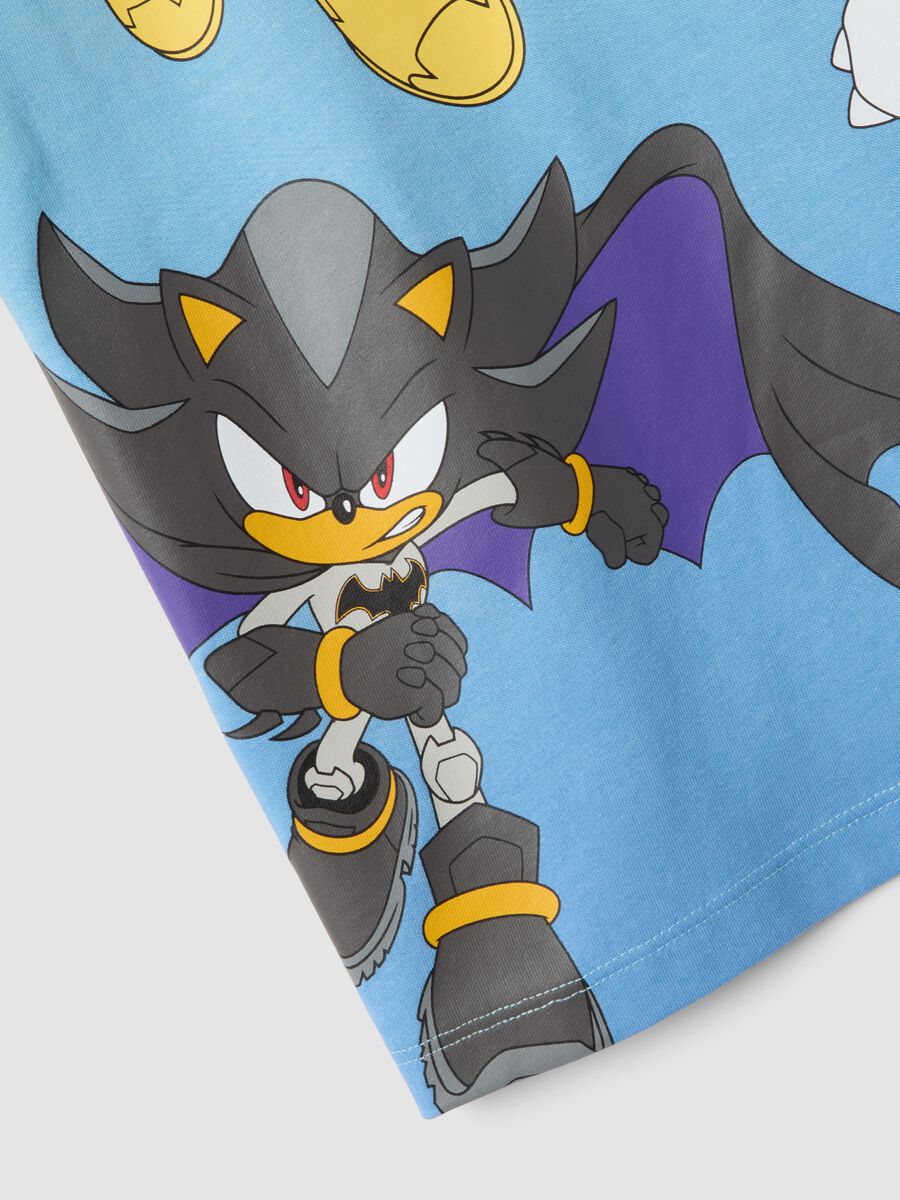 Blue pure cotton Sonic print T-shirt for boys_2