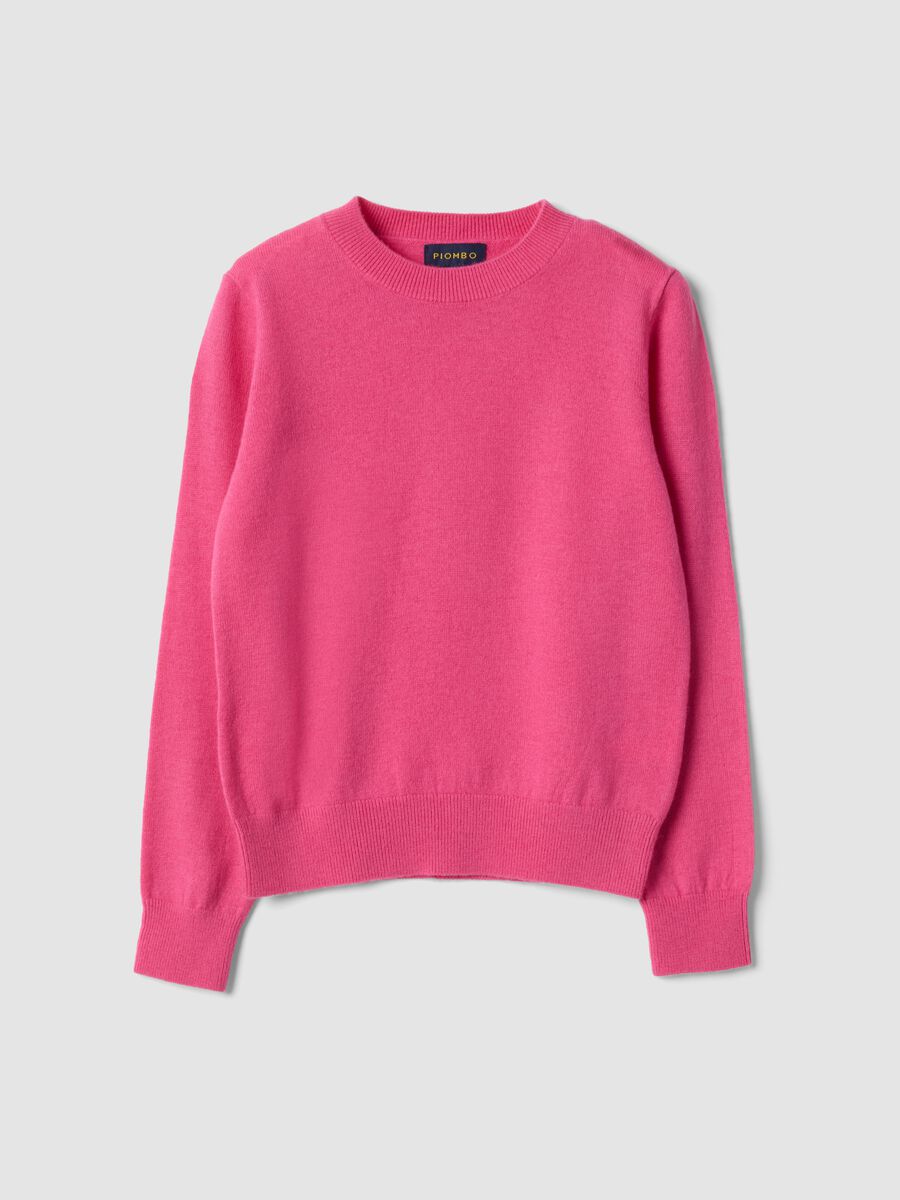 Pink pure wool long-sleeve jumper, regular fit_0